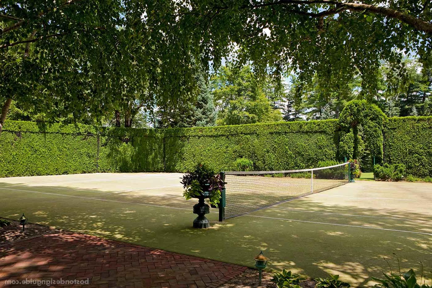 Grass tennis court designed by Sudbury Design Group